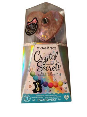 NOS Make It Real Crystal Secrets DIY Bracelet Kit, Swarovski 16 Pieces
